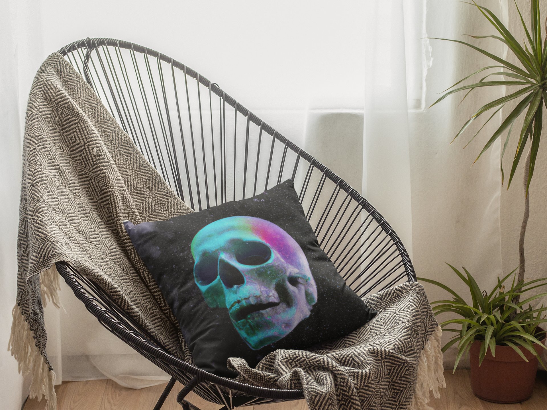 The Fabulous Space Skull Pillow - etzart